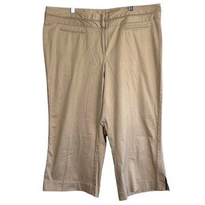 Lane Bryant Womens Beige Cotton Spandex Blend Cropped Pants Size 20 VGUC!